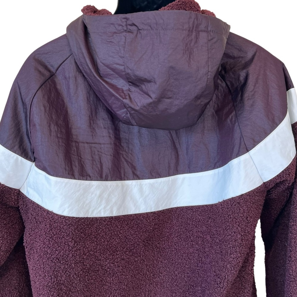 Nike Sportswear NSW Sherpa Windrunner Maroon Fleece Jacket 930316-659 - Picture 14 of 16
